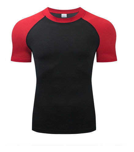 Playera Deportiva Hombre Elástico Transpirable Manga Corta