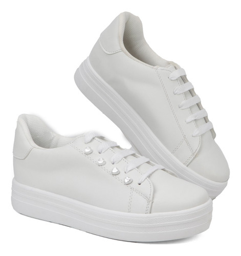 Tenis Clínico/servicio Cómodos Piel De Seda 1310 Blanco 18-21