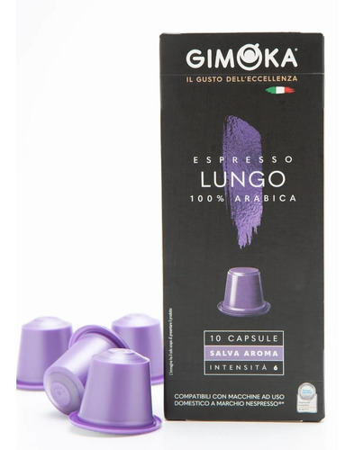 Cápsulas De Café Espresso Lungo Gimoka P/nespresso X 10