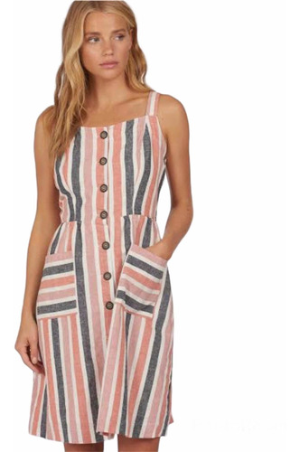 Barbour Striped Sleeveless Dress Cloud, Vestido P/dama