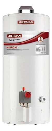 Termotanque 80 Lts Sherman Tpgp080msh13 Gas Conex Sup De Pie Color Blanco