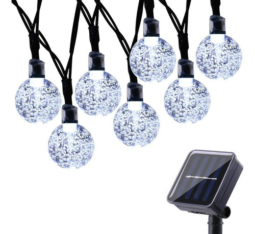 Guirnaldas Luces Exterior Solar, Con 50 Led Bola Cristal