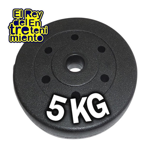 Disco 5kg Revestido Pesa P/ Mancuerna Barra No Oxida- El Rey