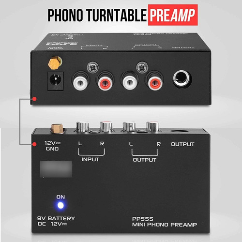 Imagen 2 de 4 de Preamplificador Para Tornamesa Pyle Pp555 Con Trafo A 220v.