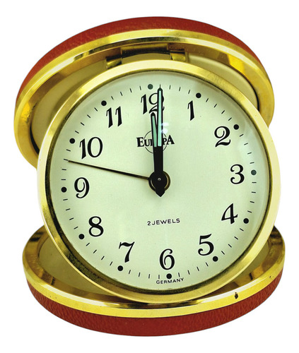 Reloj Despertador Europa Aleman Funcionando Impecable Rojo (Usado)