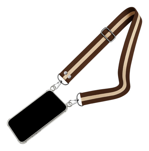 Para Todos Los Iphone 13 Correa Colgante + Funda Reforzada Marron Beige Marron Iphone 13 Pro Max