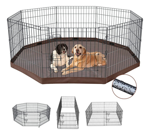 Plegable De Metal De Plata Del Perro Ejercicio Playpen ...