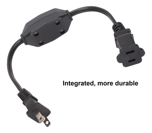 Cable De Extensión Con Interruptor 2 Clavijas Negro