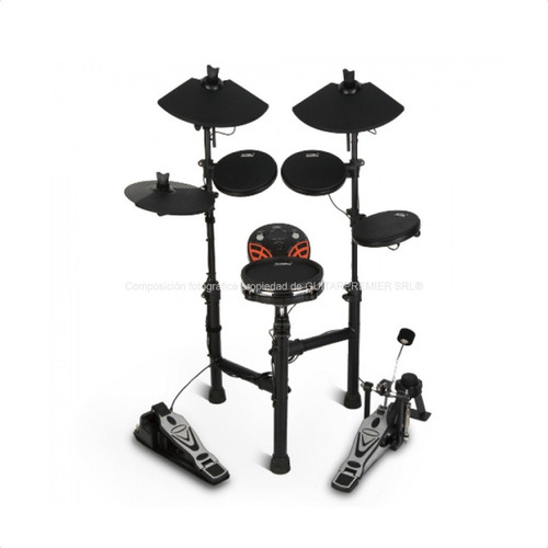 Imagen 8 de 10 de Bateria Electronica 5 Cuerpos Platos Doble Zona Mesh 8 Pads