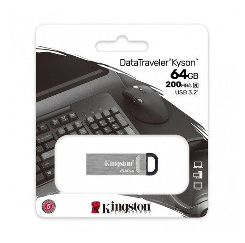 Imagen 3 de 8 de Pendrive Kingston Datatraveler Kyson 64gb Usb 3.1 Gen 1 Ade