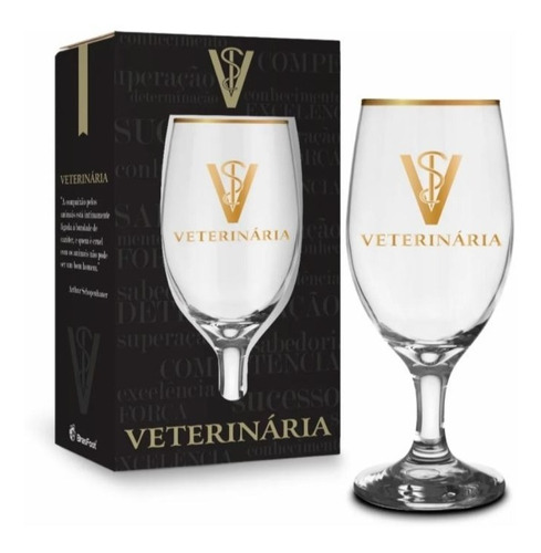 Taça Cerveja Windsor Curso 330ml Profissão - Veterinária Cor Transparente