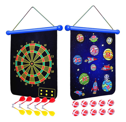 Dart Board For Kids Camping With 8 Soft Tip Darts Game
