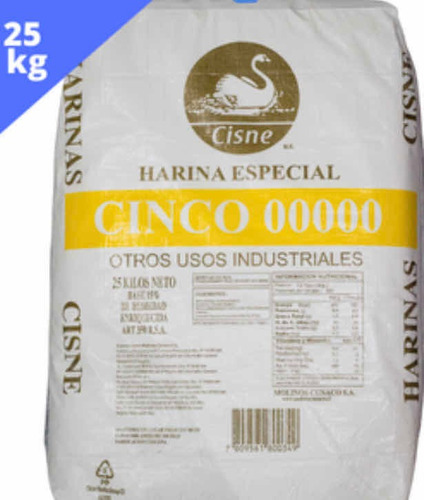 Harina  Cisne Cinco Ceros. Saco 25 Kg