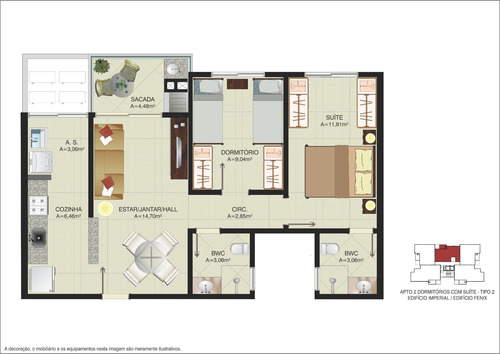 Imagem 20 de 24 de Apartamento Em Rio Caveiras, Biguaçu/sc De 107m² 2 Quartos À Venda Por R$ 342.420,00 - Ap1801211-s