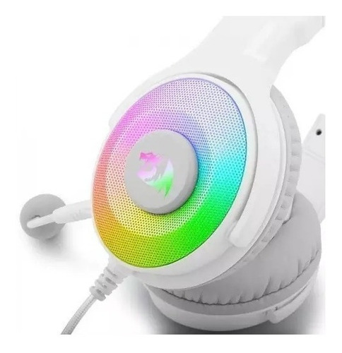 Imagen 5 de 7 de Audífonos gamer Redragon Pandora 2 lunar white con luz rgb LED