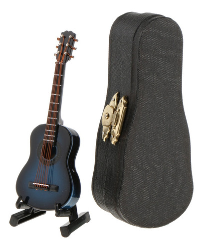 Miniatura De Guitarra Acústica Azul Con Estuche Para