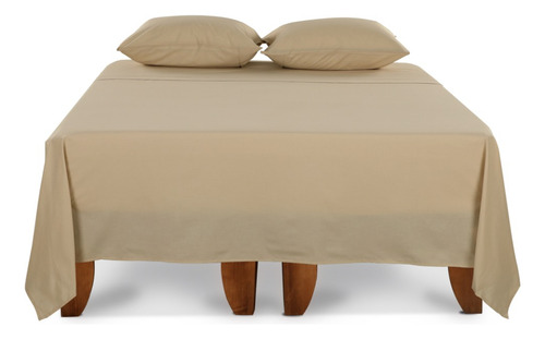Set Sabanas Lisas 180 Hilos Taupe 1 Plaza Y 1.5 Plazas CIC