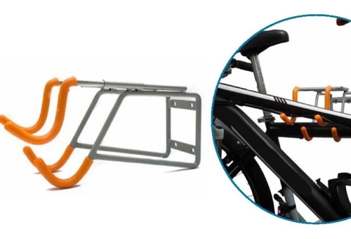 Imagen 3 de 5 de Gancho Colgar 2 Bicicletas Pared Horiz Soporte Porta Cicla