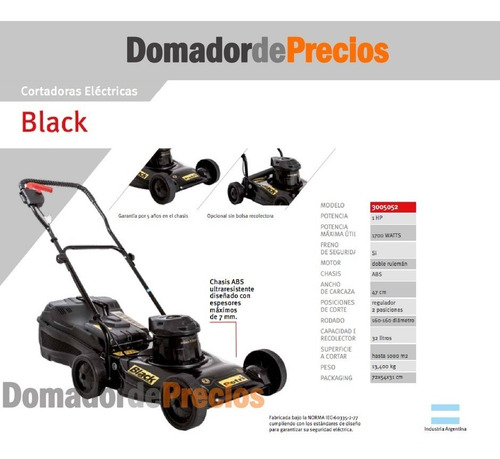 Imagen 4 de 7 de Cortadora De Cesped Petri 1 Hp Con Bolsa Rigida 2 Posiciones