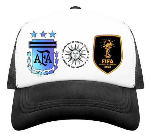 Gorra Argentina Tricampeón Del Mundo 3 Estrellas