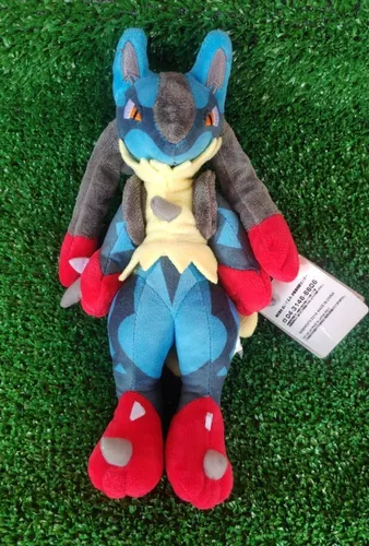 Lucario Mega Evolução Pokémon Pelúcia 26cm Pronta Entrega