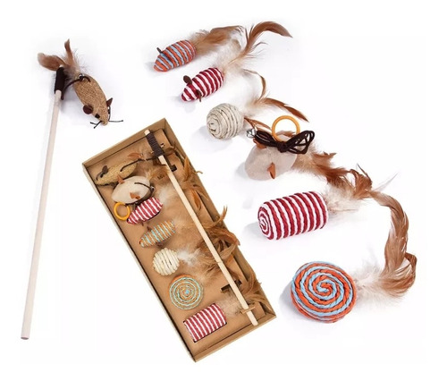 Imagen 2 de 3 de Set De Juegos Para Gatos Baritas Exclusivas Mascota Gato