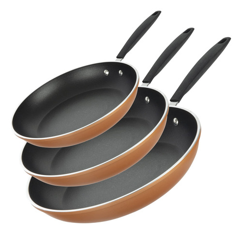 Gotham Steel Juego De Sartenes De Cobre Fundido 3 Sartenes
