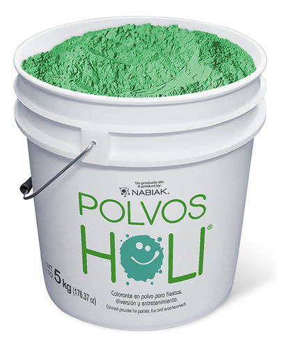 Polvos Holi Original Cubeta Color Verde Esmeralda 5 Kg