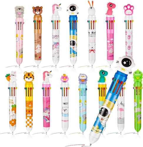 12 Bolígrafos Retráctiles De 10 1 Colores, Bolígrafo...