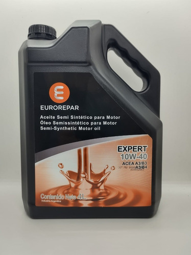 Aceite De Motor Eurorepar 4 Litros 10w40 Semisintetico Exper