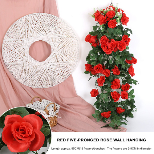 Flores Colgantes Con Forma De Rosa, Decoración Artificial, S