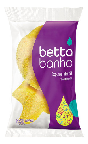 Esponja De Banho Infantil Slow Fun Bettabanho Amarela - Bett
