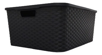 Imagen 2 de 4 de Caja Organizadora Simil Rattan Grande Xl Pack X 4 Oferta