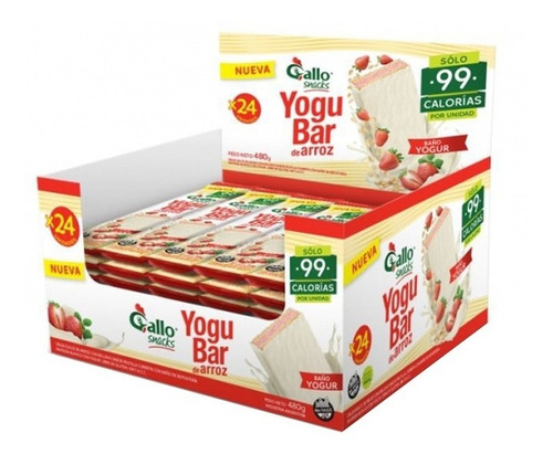Imagen 1 de 5 de Yogubar Arroz Gallo X24un 99c Sin Tacc Barata La Golosineria