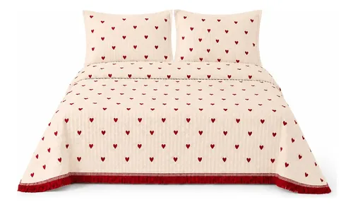 Cobre Leito Colcha Cama Queen King Size 2.5x2.7mts Coração