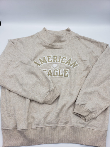 Sudadera American Eagle Beige Oversize Dama 