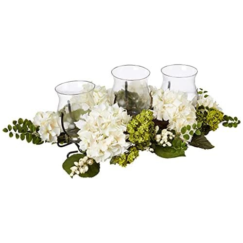 4806 Snowball Hydrangea Triple Candelabro Color Blanco ...