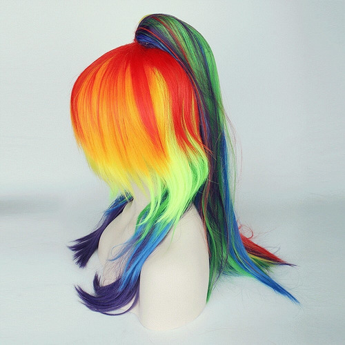 Peluca De Pelo Sintético Para Mujer, 65 Cm, Color Arcoíris,