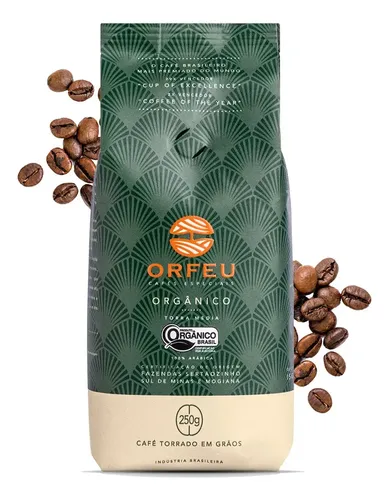 Café Especial Torrado Em Grãos Orgânico Orfeu Premiado 250g