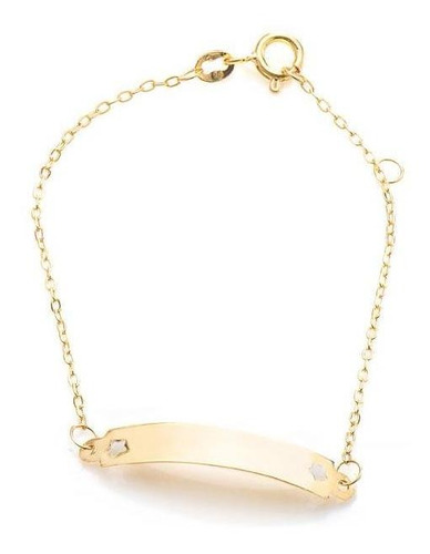 Pulseira De Ouro 18k Placa Estrela Com 13cm Pu04775