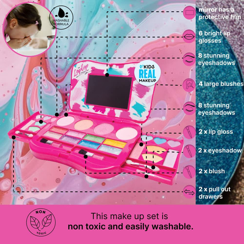 Set De Maquillaje My Laptop Extensible, Con Espejo Y Cierr