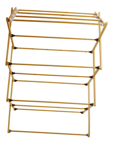 Estante De Secado De Ropa Bambú Plegado Portátil Moderno