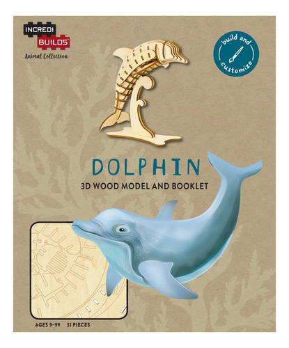 Animal Collection: Delfin Libro Y Modelo Armar 3d-madera