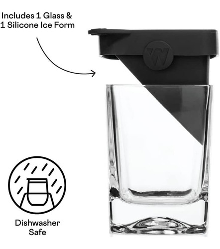 Vaso Whisky Con Molde Para Hielo 9oz. Corkcicle Color Negro