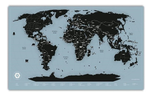 Mapa Del Mundo Scratch Negro Con Realida Aumentada