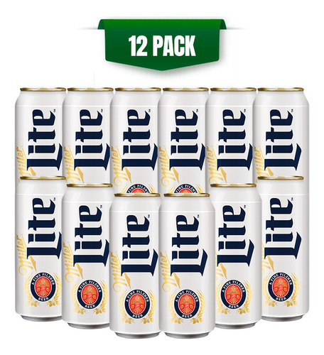 Cerveza Miller Lite  1x12 Lat 24oz