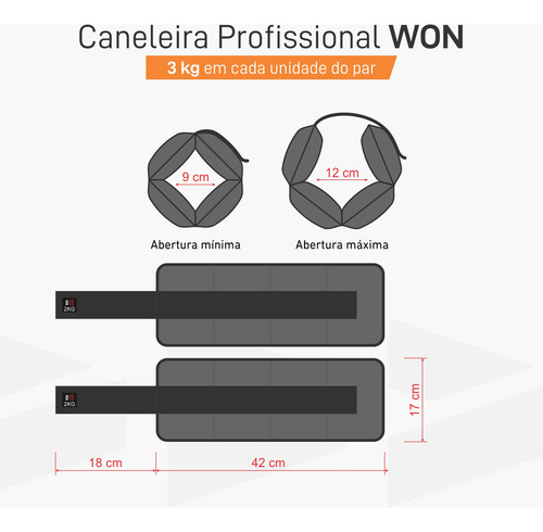 Caneleira De Peso 3kg WON - Par