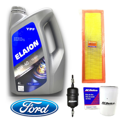 Kit 3 Filtros + 4l Aceite Elaion F30 Ford Ecosport 1.6 Rocam