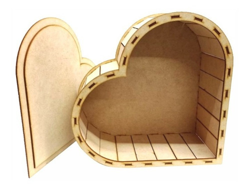 Caja De Corazón Con Tapa Mdf 3mm Para Regalo- Arreglo- Rosas