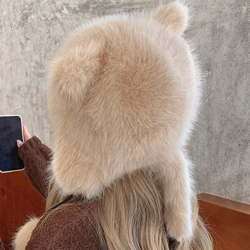 Jy Gorro De Pescador Cálido De Peluche De Oso Con